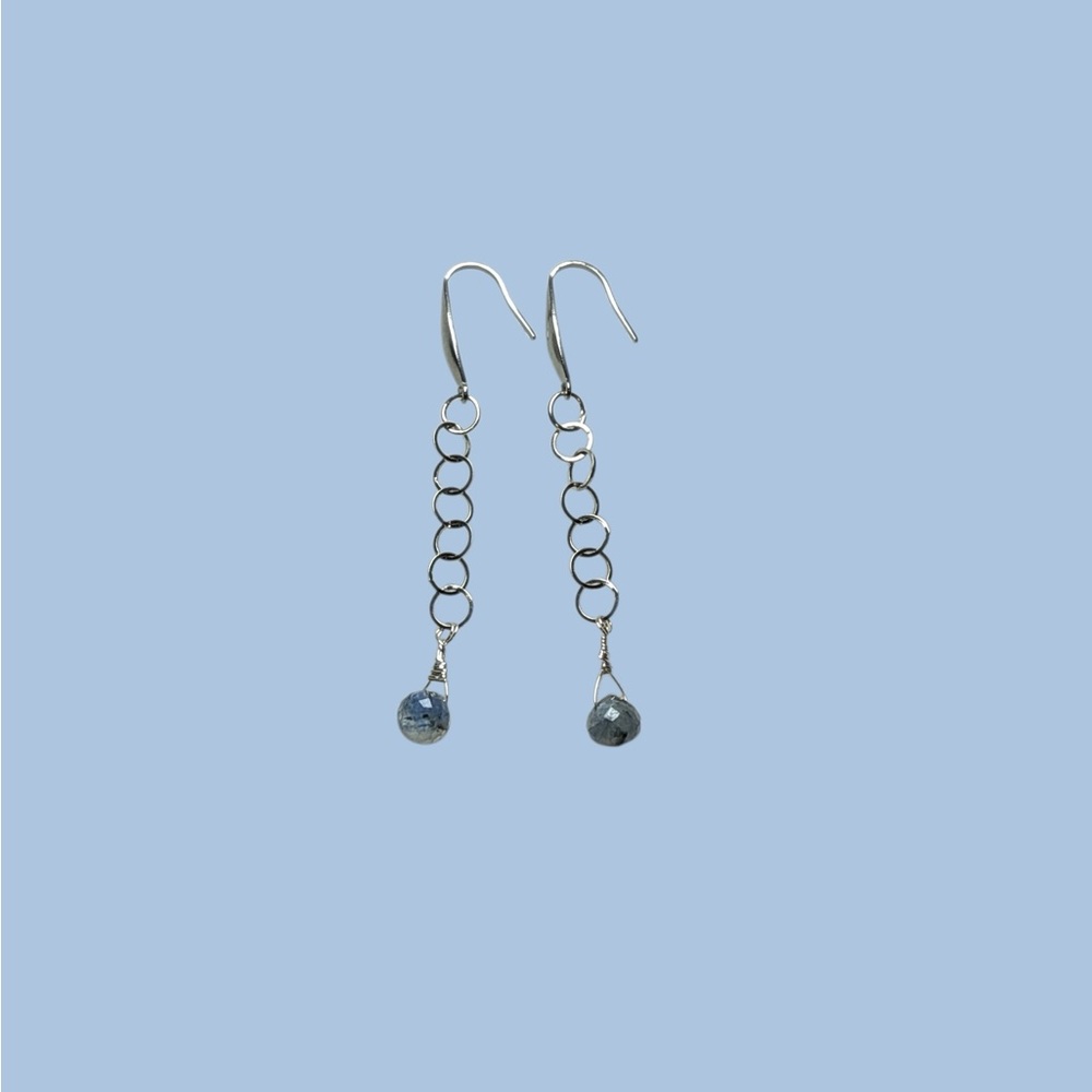 Stainless‎ steel Aquamarine Drop Earrings